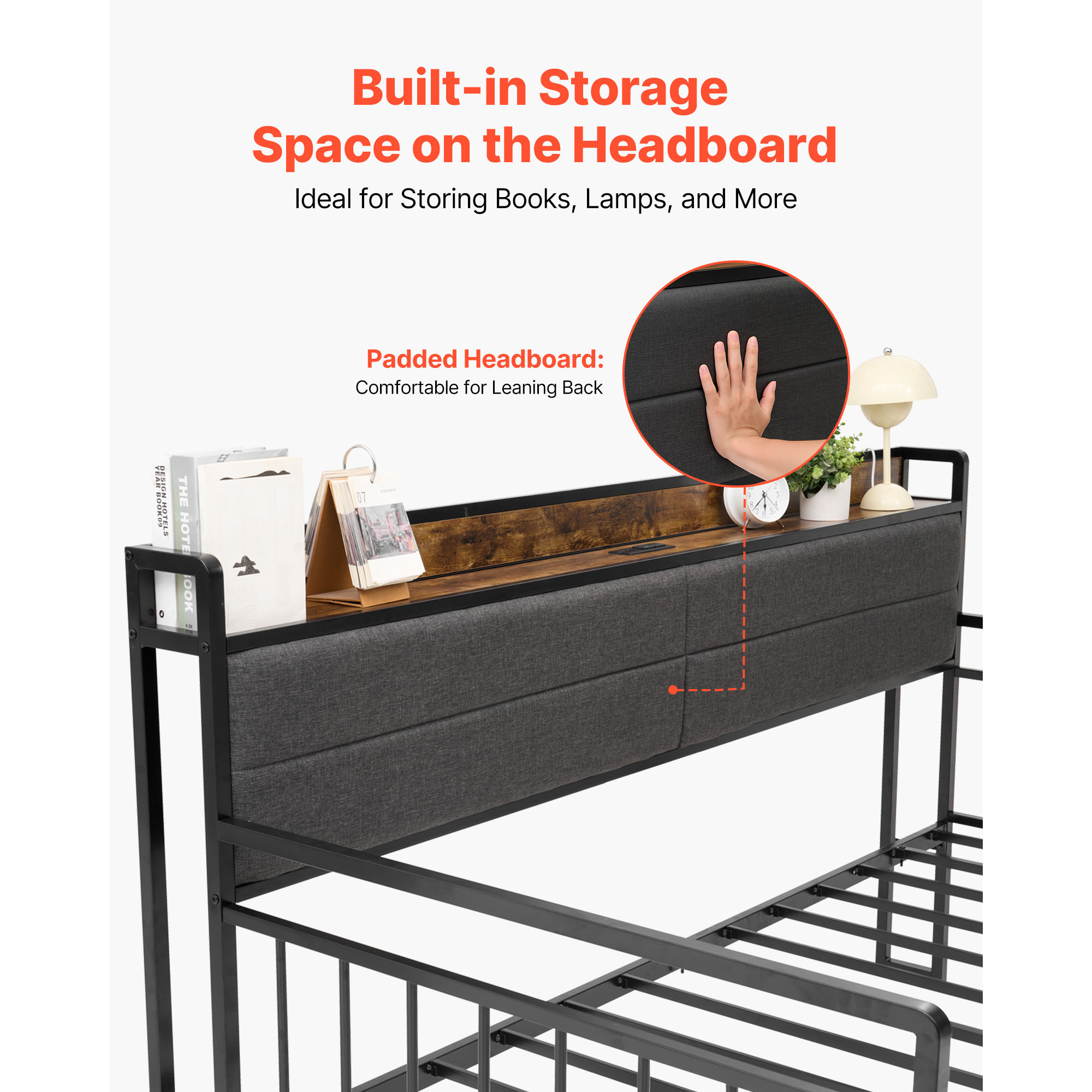 Metal Daybed Frame With Trundle And Charging Station Bed_voghion.com